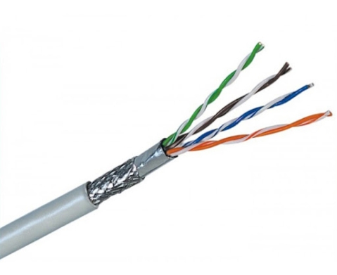 LAN КАБЕЛ SFTP CAT5E 4Х2Х0.5ММ2, 24 AWG, МЕДЕН, 305М