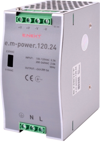 ЗАХРАНВАЩ БЛОК ЗА DIN ШИНА EM-POWER.120.24, 120W, DC24V