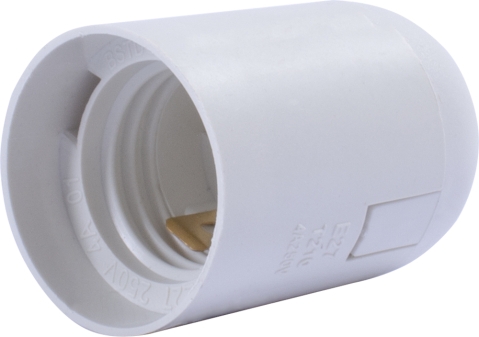 ФАСУНГ ПЛАСТМАСОВ Е27 БЯЛ E.LAMP SOCKET.E27.PL.WHITE