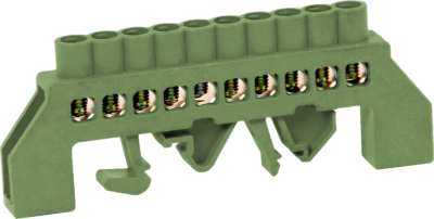 КЛЕМЕН БЛОК С 10 ОТВОРА, ИЗОЛИРАН КОРПУС, ЗЕЛЕН, E.BSI.PRO.2.10