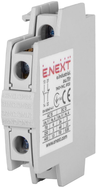 ДОПЪЛНИТЕЛНЕН КОНТАКТ E.INDUSTRIAL.AU.11LR, 1NO+1NC