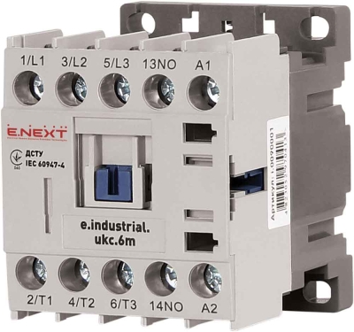 КОНТАКТОР E.INDUSTRIAL.UKC.6M.220, 6A, 220V, 1NO, SMALL